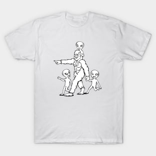 Big Foot Big Brother with Aliens T-Shirt